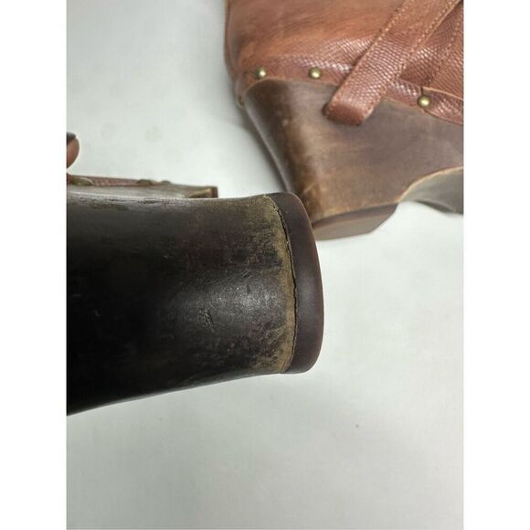 UGG Australia Women's Size 7 Brown Lizard Embossed Leather Ankle Boots See Note - Picture 11 of 16
